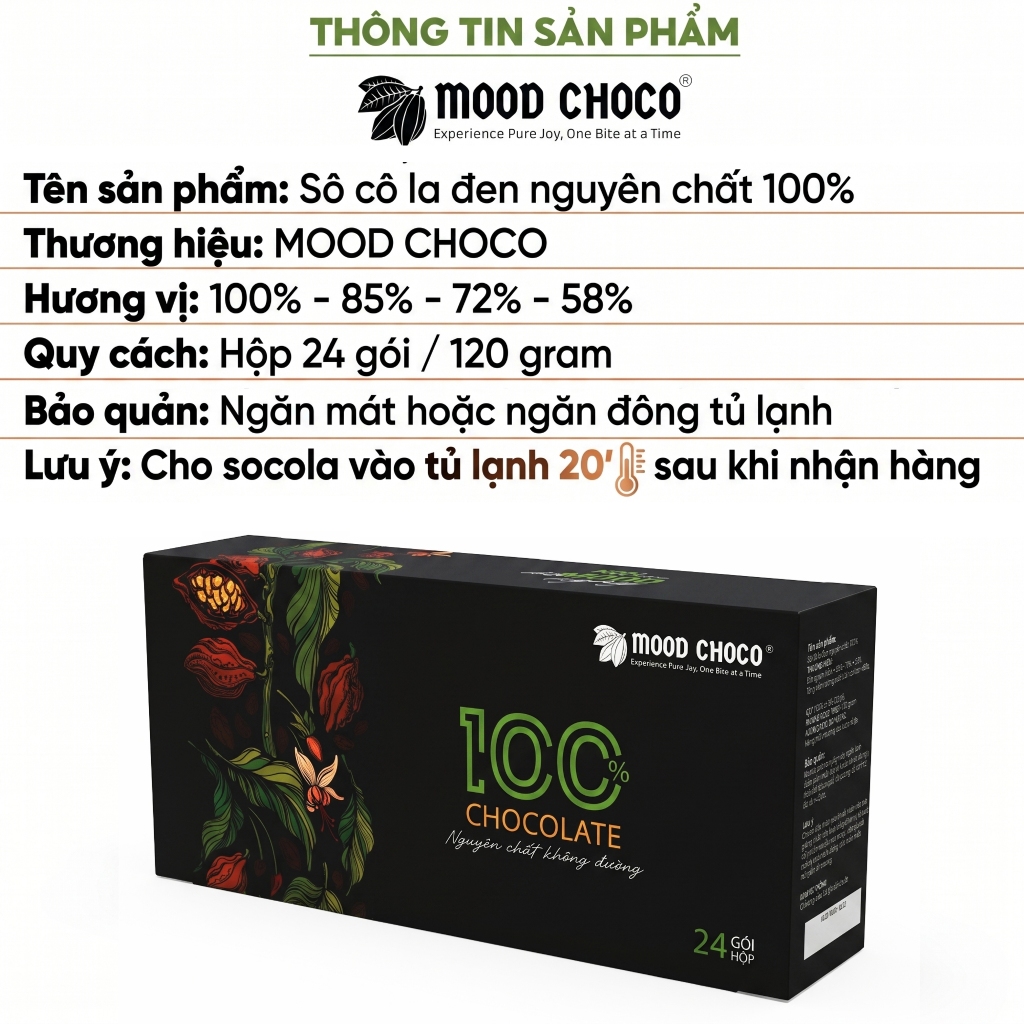 Combo 2 Hộp Socola MOOD CHOCO Đen Đắng Nguyên Chất Ca Cao Đậm Vị Thơm Ngon Lựa Chọn Tiết Kiệm