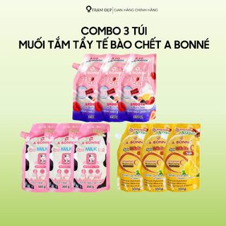 Combo 3 Túi Muối Tắm Tẩy Tế Bào Chết Cơ Thể Làm Sáng & Mềm Mịn Da A Bonne (350g x3)