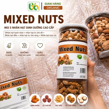 Mixed Nuts 5 Loại Nhân Hạt Dinh Dưỡng Cao Cấp Bảo An, 250gr, 500gr, 1kg - Hạnh Nhân Óc Chó Đỏ Óc Chó Vàng Điều Macca