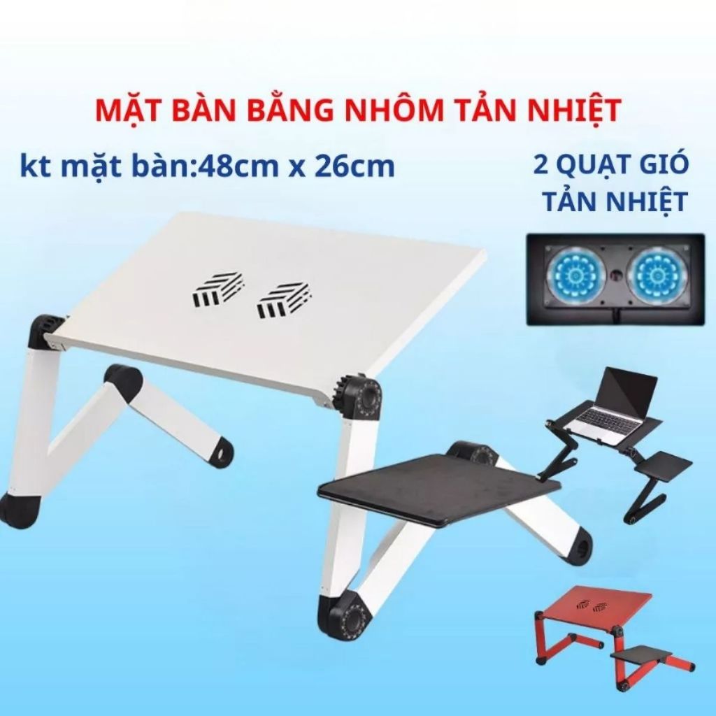 Bàn Xoay Laptop 360 Độ Hakasaki Nhiều Tư Thế,Có 2 Quạt Tản Nhiệt, Kê Chuột