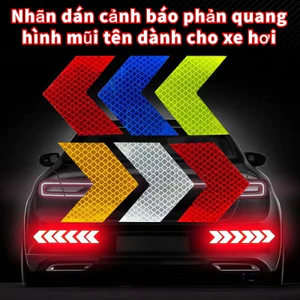 Bộ 10 Miếng Dán Phản Quang Hình Mũi Tên Nhiều Màu Sắc Trang Trí Xe Hơi / Mũ Bảo Hiểm UTU