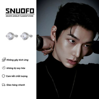 SNUOFO - Khuyên tai nam nữ đá zircon lấp lánh thép titan không phai màu sang trọng nhẹ cao cấp cá tính độc lạ bán chạy