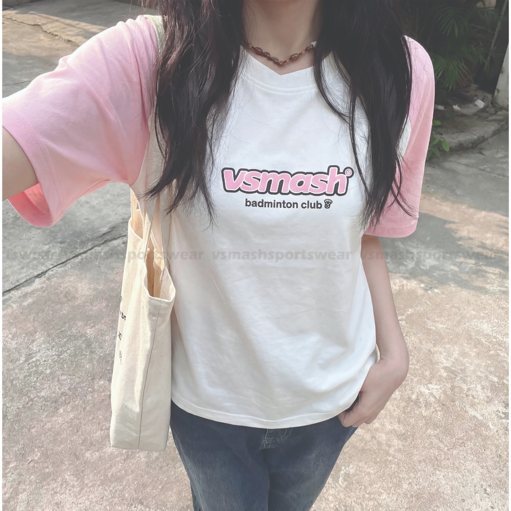 Áo Thun cầu lông tay Raglan Vải em bé Vsmash Sportswear LOGO THÊU Mềm mịn, Thoáng mát,Thấm hút, gym,thể thao