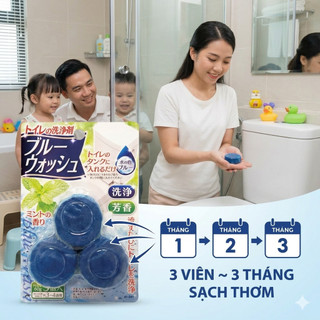 (Nội Địa Nhật) Viên Thả Bồn Cầu Blue Wash Khử Mùi Hôi Diệt Khuẩn Làm Sạch Bồn Cầu Luôn Thơm Mát