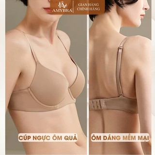 Áo Ngực Nữ Su Cao Cấp Mút Mỏng Mềm Mại, Áo Lót Nữ Có Gọng Nâng Ngực Tạo Khe AMYBRA A522