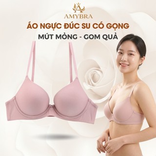 Combo 3 Áo Ngực Có Gọng Nâng Ngực Tạo Khe - Set 3 Áo Lót Nữ Mút Mỏng Đúc Su Cao Cấp AMYBRA A522