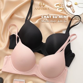 Combo 3 Áo Ngực Có Gọng Nâng Ngực Tạo Khe - Set 3 Áo Lót Nữ Mút Mỏng Đúc Su Cao Cấp AMYBRA A522