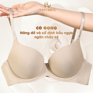 Áo Ngực Nữ Su Cao Cấp Mút Mỏng Mềm Mại, Áo Lót Nữ Có Gọng Nâng Ngực Tạo Khe AMYBRA A522