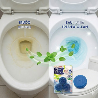 (Nội Địa Nhật) Viên Thả Bồn Cầu Blue Wash Khử Mùi Hôi Diệt Khuẩn Làm Sạch Bồn Cầu Luôn Thơm Mát