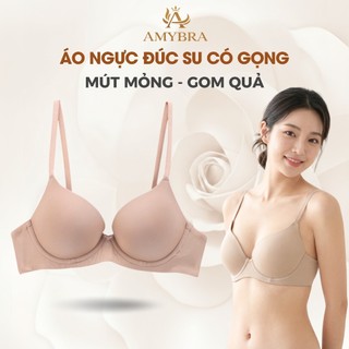 Áo Ngực Nữ Su Cao Cấp Mút Mỏng Mềm Mại, Áo Lót Nữ Có Gọng Nâng Ngực Tạo Khe AMYBRA A522