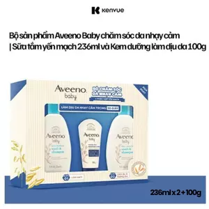 [Lucie x TD] Bộ Dự Sinh Aveeno Baby - Sữa Tắm Yến Mạch 236ml x2, Kem Dưỡng Ẩm Tức Thì 100g