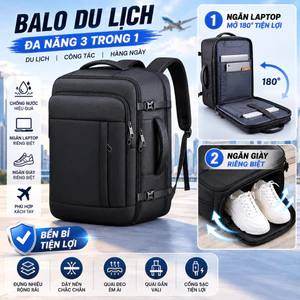 30/35L Balo Du Lịch Nam Nữ Cao Cấp Balo Ngăn Laptop 17 inch Ngăn Giày Riêng Chống Nước