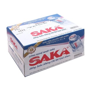 Thùng 24 chai nước uống i-on kiềm Saka 355ml