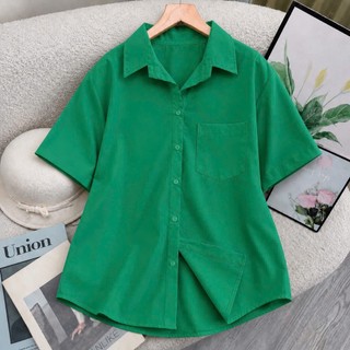 Áo sơ mi trắng đi học bigsize nữ tay lửng có túi 1 bên basic dành cho học sinh viên mặc xinh xắn  SM1T
