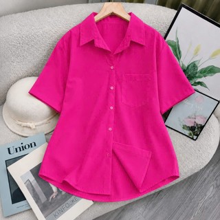 Áo sơ mi trắng đi học bigsize nữ tay lửng có túi 1 bên basic dành cho học sinh viên mặc xinh xắn  SM1T