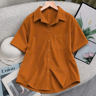 Áo sơ mi trắng đi học bigsize nữ tay lửng có túi 1 bên basic dành cho học sinh viên mặc xinh xắn  SM1T