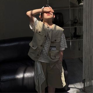 Set Áo Tanktop Kaki Màu Rêu + Quần Short Rêu Bé Trai Mellow Duck (4-13 Tuổi) - Năng Động B2605011