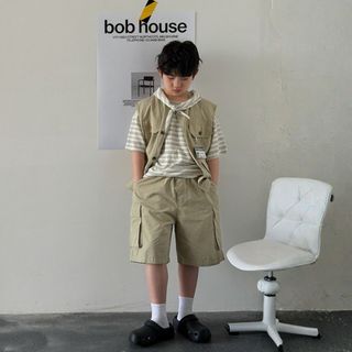 Set Áo Tanktop Kaki Màu Rêu + Quần Short Rêu Bé Trai Mellow Duck (4-13 Tuổi) - Năng Động B2605011
