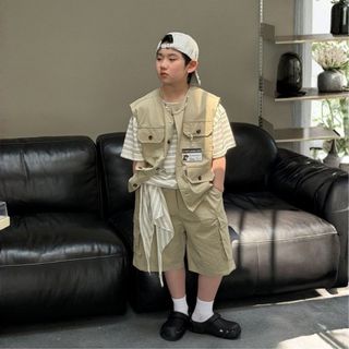 Set Áo Tanktop Kaki Màu Rêu + Quần Short Rêu Bé Trai Mellow Duck (4-13 Tuổi) - Năng Động B2605011