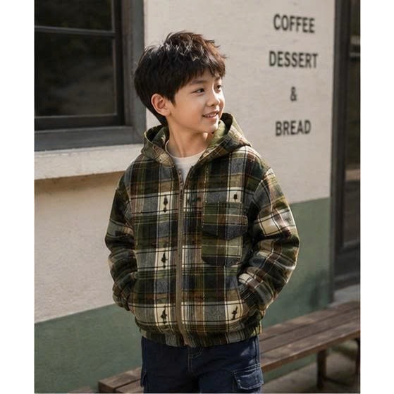 Áo khoác caro kẻ sọc có mũ khóa kéo đa dạng mẫu mã thời trang trẻ trung vải flannel thoáng khí .