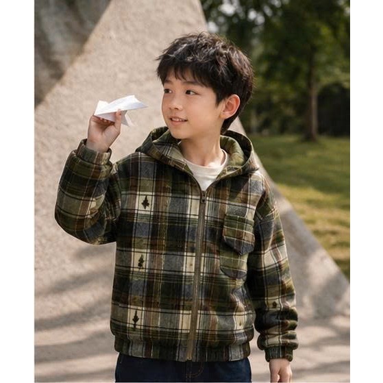 Áo khoác caro kẻ sọc có mũ khóa kéo đa dạng mẫu mã thời trang trẻ trung vải flannel thoáng khí .