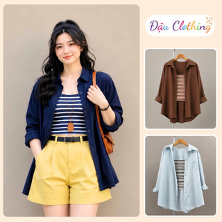 Áo Sơ Mi Bigsize Nữ Phối Áo Dây Kẻ Sọc Cá Tính Phong Cách Ulzzang Cho Chubby SM20+A356