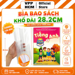 Bìa bao kiếng BỌC SÁCH TIẾNG ANH Bình Tân khổ dài 28.2cm Cho Sách I-Learn Smart Start
