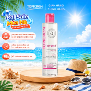 Nước tẩy trang dành cho da khô, da mụn & nhạy cảm TOPICREM GENTLE MICELLAR WATER 200ml - Skin Studio