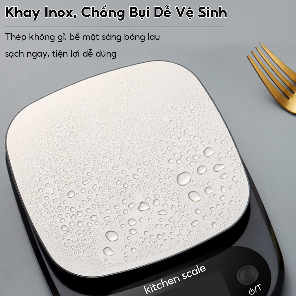 Cân tiểu ly điện tử nhà bếp mini Kitchen Scale 0.1g 1g-5kg 10kg,Cân tiểu li chính xác kèm 2 viên pin
