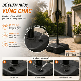 Ô dù sân vườn 2.7M dù gấp gọn che nắng lớn cho sân vườn Ô dù cho sân rộng/quán cà phê có thể nghiêng