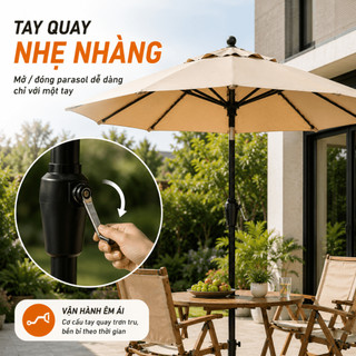 Ô dù sân vườn 2.7M dù gấp gọn che nắng lớn cho sân vườn Ô dù cho sân rộng/quán cà phê có thể nghiêng