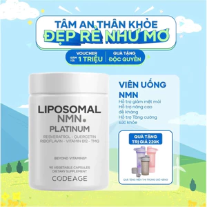 Viên uống Codeage Liposomal NMN hỗ trợ ngăn ngừa lão hóa kéo dài tuổi thọ và trẻ hóa làn da 90 Viên