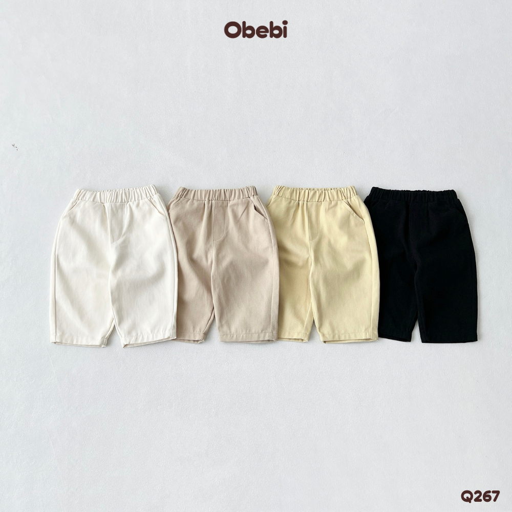 Quần Kaki Basic Quần Dài Đi Học Đi Chơi Xinh Xắn Obebi Cho Bé Trai Bé Gái Từ 6 - 22kg Q267