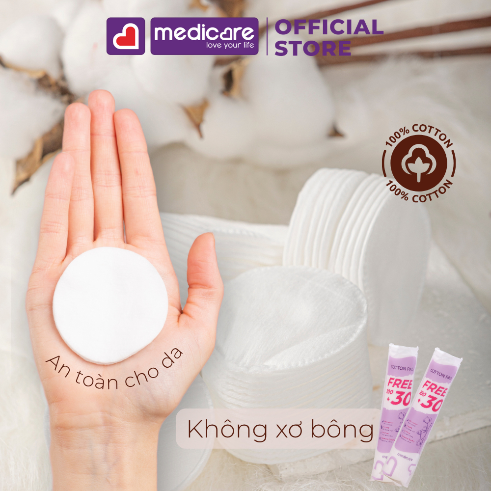 Bông tẩy trang MEDiCARE 130 miếng/gói