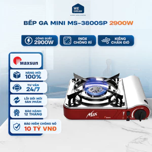 Bếp Ga Mini Maxsun MS-3800SP 2.9kW Màu Đỏ - Hàng Chính Hãng