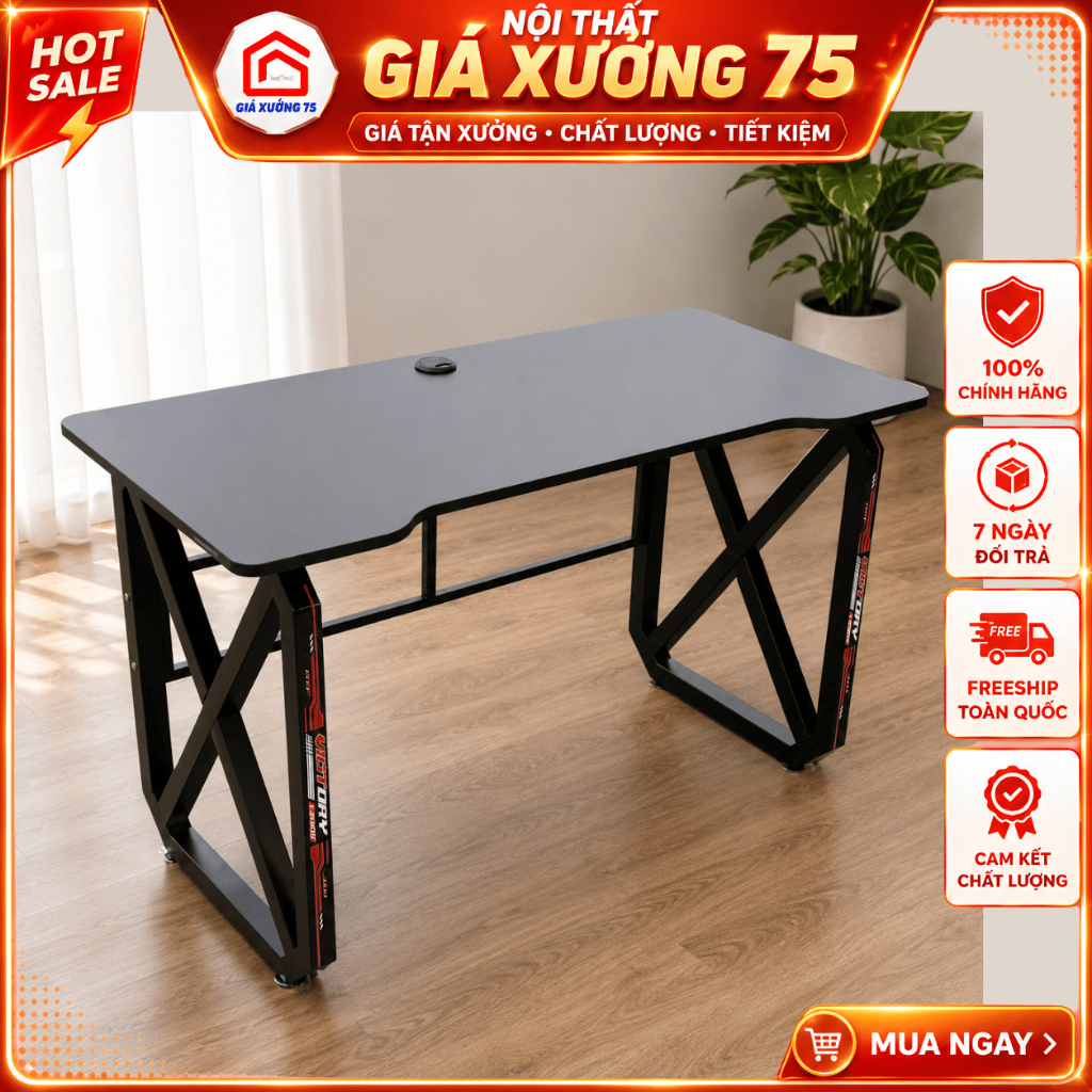 Bàn gaming , bàn học làm việc XG02 để máy vi tính , thiết kế khung bàn chắc chắn , cá tính