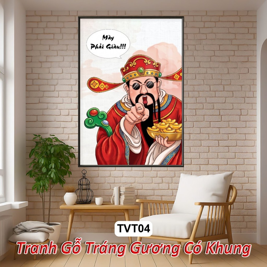 Tranh Tráng Gương VÔ TRI HÀI HƯỚC TỔNG HỢP Khung Composite Decor Treo Tường, Trang Trí, Nhiều Kích Thước