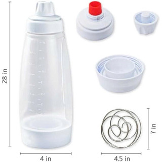 Bình đựng 1000ml dùng đựng kem muối, chất liệu nhựa PP dẻo ATVSTP, chai bóp dễ dàng, bóng trộn lò xo inox không rỉ