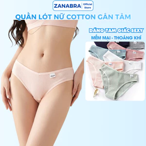 Quần lót nữ cotton gân tăm cạp vừa - Quần chip nữ đáy may kháng khuẩn ZANABRA L246
