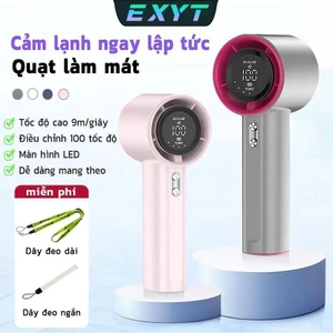 EXYT Quạt mini cầm tay 4000 mAh di động có thể sạc gió mạnh 100 tốc độ turbo phản lực - Bảo hành 12 tháng