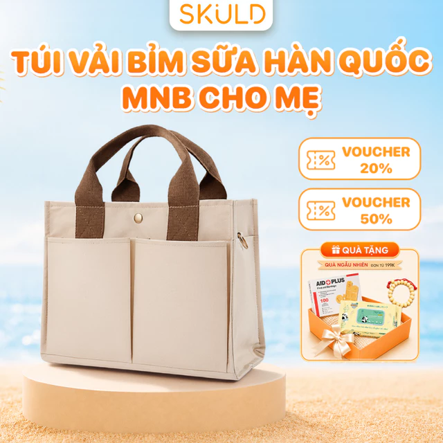 Túi Đựng Bỉm Sữa Đa Năng Cho Mẹ Bỉm Túi Vải Kích Thước Lớn Nhiều Ngăn Đựng Đồ Đeo Chéo Công Sở Phong Cách Hàn Quốc SKULD