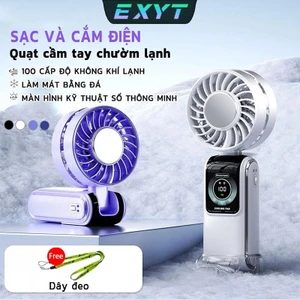 EXYT Quạt năng lượng mặt trời Mini có thể gập lại 4000 mAh Turbo Jet có thể sạc lại cầm tay Gió mạnh