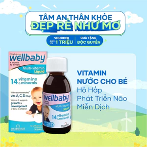 Vitamin tổng hợp dạng uống Wellbaby Multi-vitamin Liquid tăng đề kháng cho bé của Anh 150ml