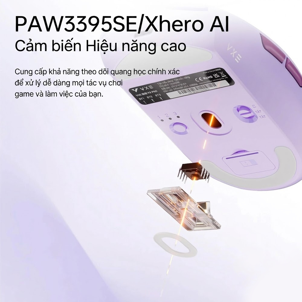 Chuột TEKKIN ATK VXE Dragonfly V3 & V3 Pro - Kết nối 3 Mode, PixArt 3395 SE, Bảo hành 12 tháng | BigBuy360 - bigbuy360.vn