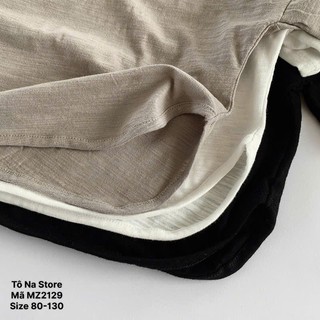 Áo thun trơn basic QCCC tay lỡ form rộng vải cotton mềm mịn thoáng mát cho bé trai bé gái MZ2129