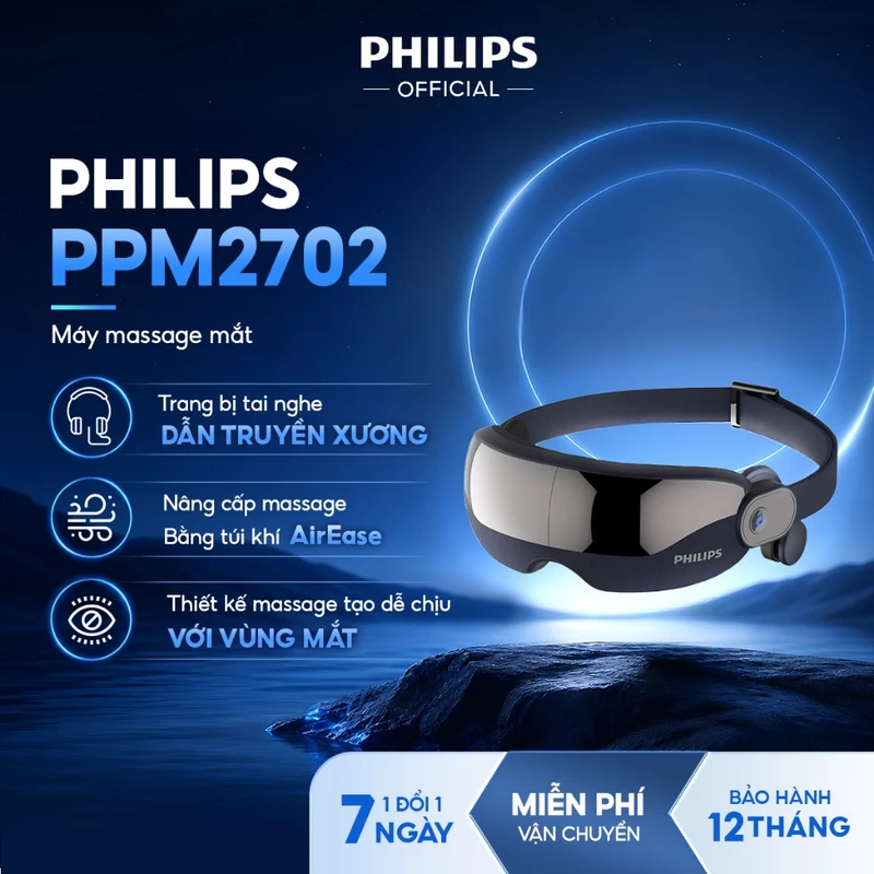 Máy Massage Mắt PHILIPS 2702-kết nối thông minh bluetooth phát âm nhạc — ảnh 1