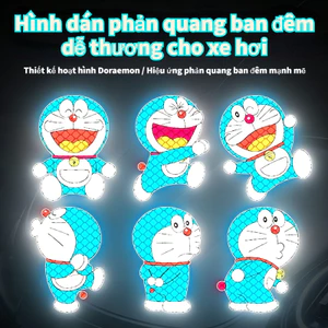 Bộ 6 miếng dán phản quang hình hoạt hình dễ thương, decal trang trí mũ bảo hiểm sáng tạo cho xe điện