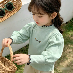 Áo dài tay bé gái BeBoong cotton nhăn nhún bèo 178A – áo tiểu thư dáng xinh, size 80–130 (10–35kg)