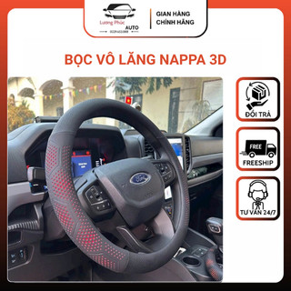 Bọc Vô Lăng Ô Tô 3D Da Nappa Cao Cấp Size 38cm, Siêu Mỏng Mềm Và Mát, Cho Các Dòng Xe Từ 5 - 7 Chỗ