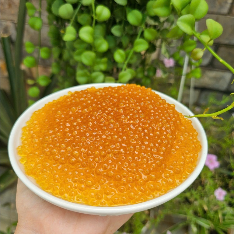 Trân Châu Hoàng Kim Mini Long Phú - Trân Châu Trứng Cá Hồi gói 1 kg - Topping Nguyên Liệu Trà Sữa, Chè.